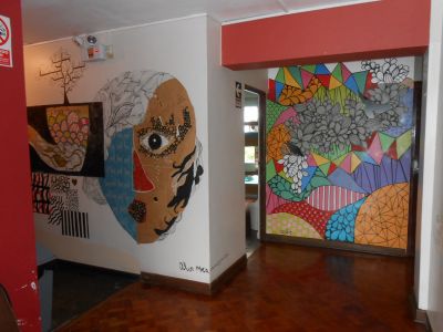 Murals at Kokopelli Backpackers in Lima