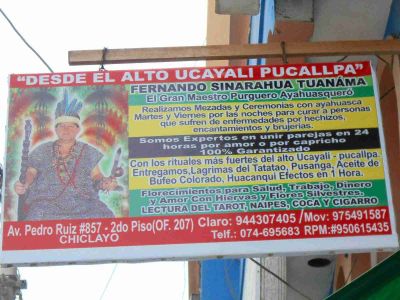 Shaman advertisement Chiclayo